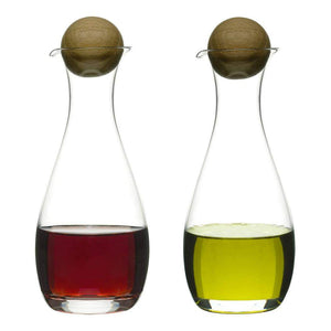 Oil & Vinegar Bottles with Oak Stoppers, 2-pack