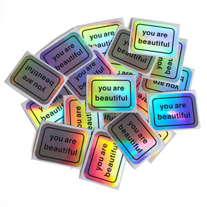 You Are Beautiful - 20 Sticker Pack Holographic