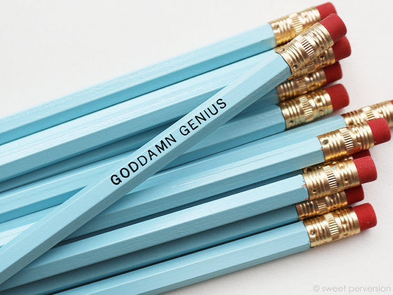 Sweet Perversion - God**** Genius Pastel Blue Pencil Set