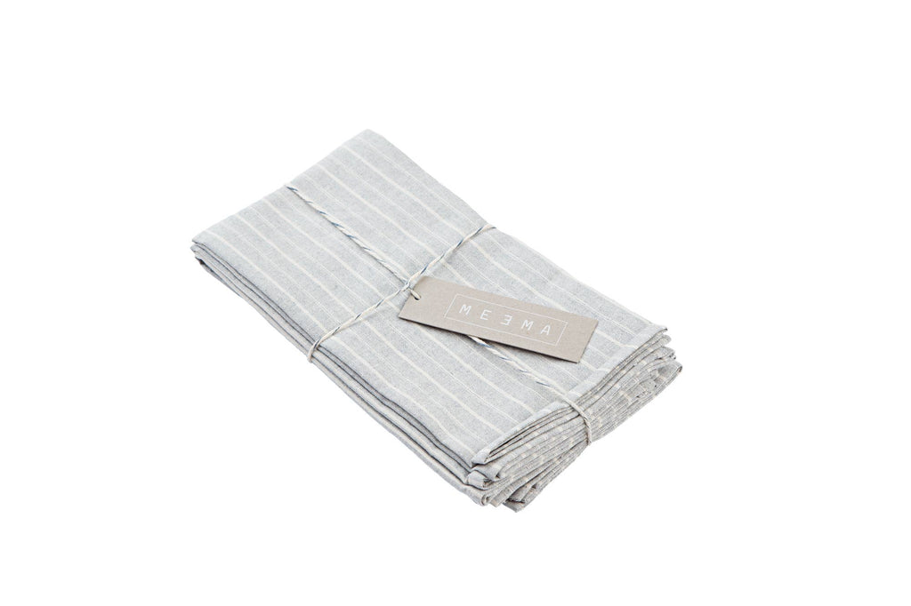 MEEMA - Grey Striped Cotton Napkin - Set of 4