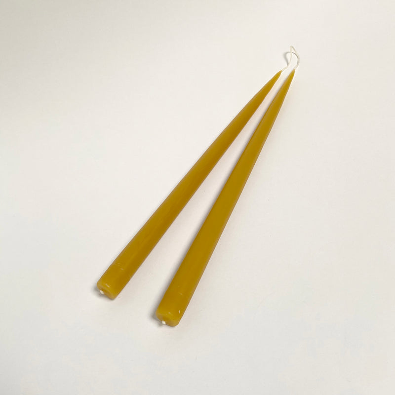 Hand-Dipped Taper Candle Pair - Honey