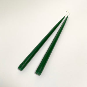 Hand-Dipped Taper Candle Pair - Forest Green