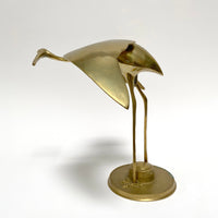 Vintage Brass Crane/Heron Statue