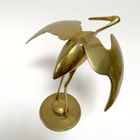 Vintage Brass Crane/Heron Statue
