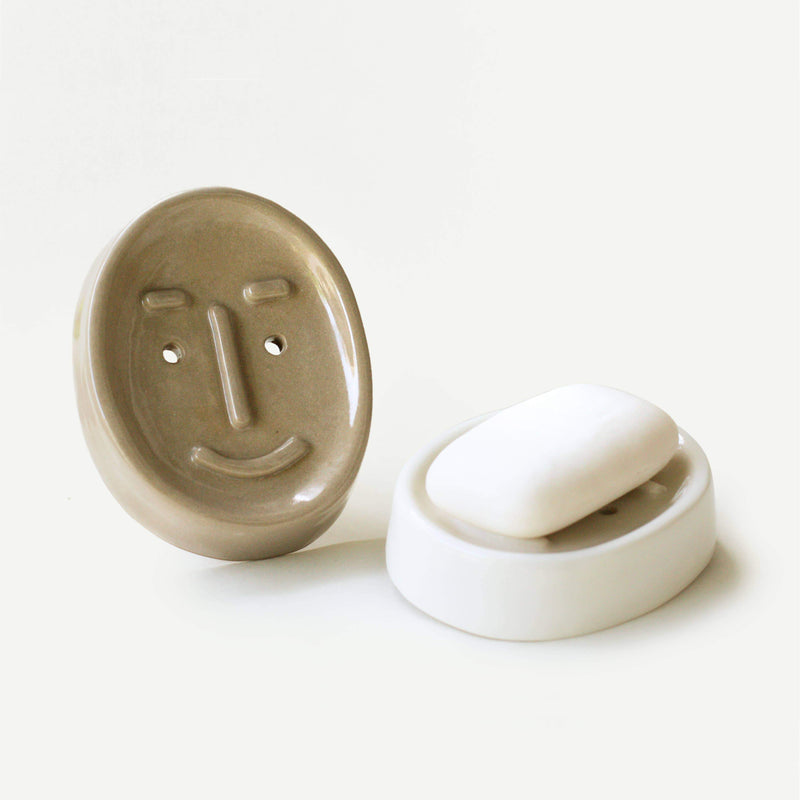 Ceramic face soap dish