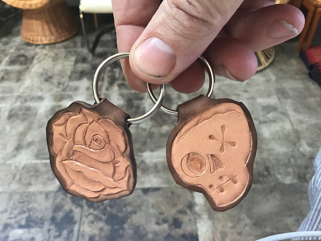 Hand Tooled Leather Keychain