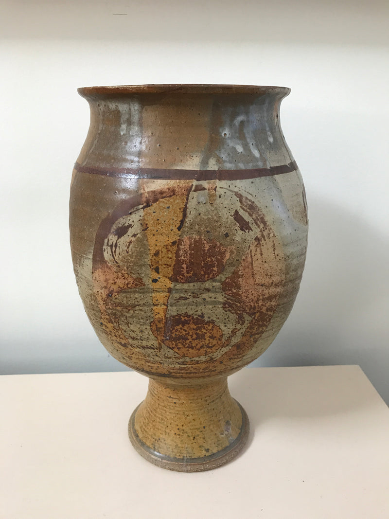 Large Ceramic Vase with Pedastal