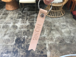 Leather Strip Keychains - Embossed